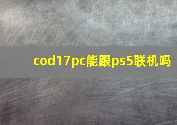 cod17pc能跟ps5联机吗