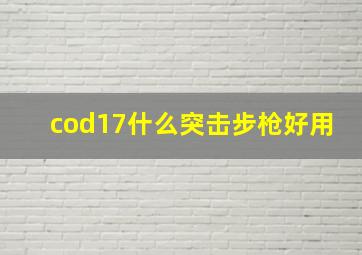 cod17什么突击步枪好用