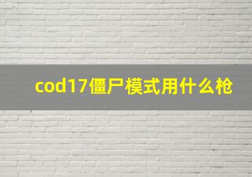 cod17僵尸模式用什么枪