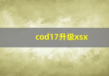 cod17升级xsx