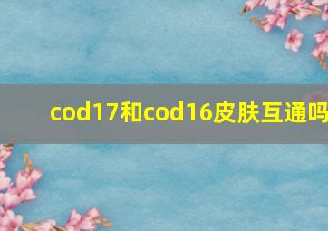 cod17和cod16皮肤互通吗