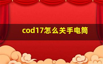 cod17怎么关手电筒