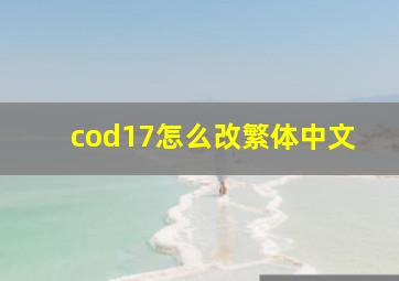 cod17怎么改繁体中文