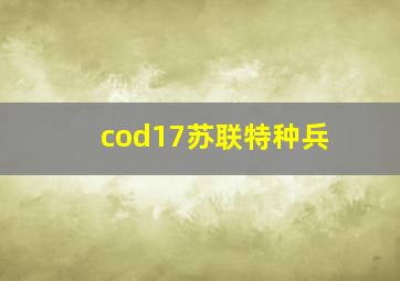 cod17苏联特种兵