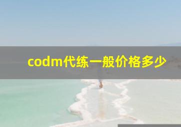 codm代练一般价格多少