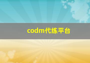 codm代练平台