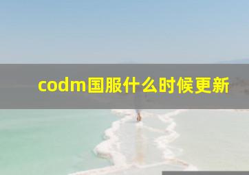 codm国服什么时候更新