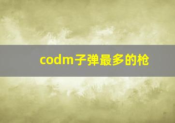 codm子弹最多的枪