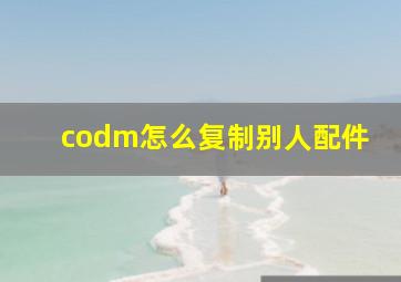 codm怎么复制别人配件