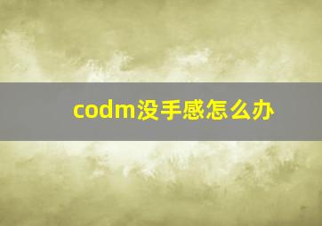 codm没手感怎么办