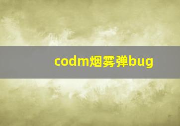 codm烟雾弹bug