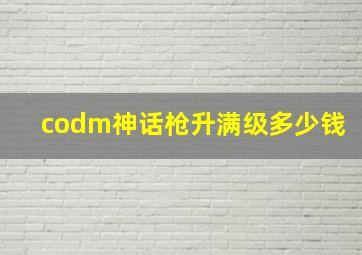 codm神话枪升满级多少钱