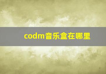 codm音乐盒在哪里