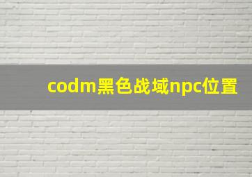 codm黑色战域npc位置