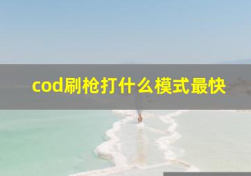 cod刷枪打什么模式最快