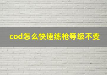 cod怎么快速练枪等级不变