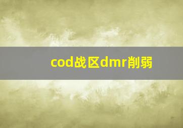 cod战区dmr削弱