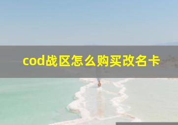 cod战区怎么购买改名卡