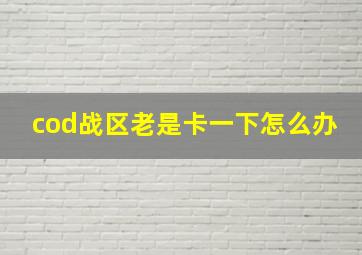 cod战区老是卡一下怎么办