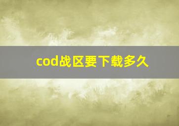 cod战区要下载多久