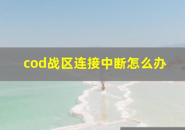 cod战区连接中断怎么办