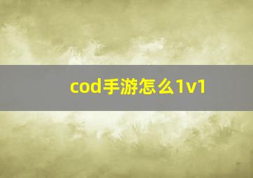 cod手游怎么1v1