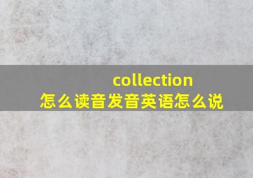 collection怎么读音发音英语怎么说