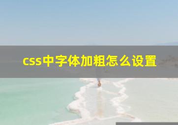 css中字体加粗怎么设置