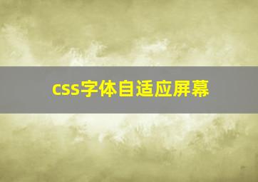 css字体自适应屏幕