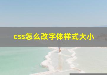 css怎么改字体样式大小