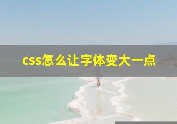 css怎么让字体变大一点