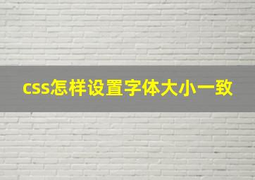 css怎样设置字体大小一致