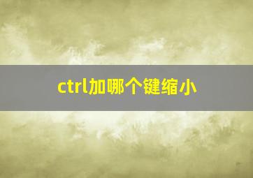 ctrl加哪个键缩小