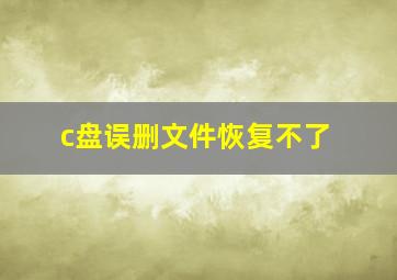 c盘误删文件恢复不了