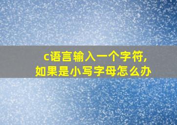 c语言输入一个字符,如果是小写字母怎么办