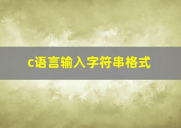 c语言输入字符串格式