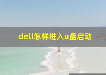 dell怎样进入u盘启动