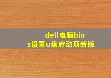 dell电脑bios设置u盘启动项新版