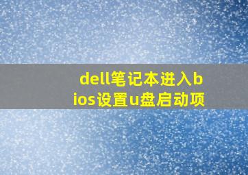 dell笔记本进入bios设置u盘启动项