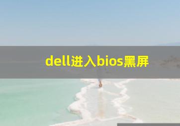 dell进入bios黑屏