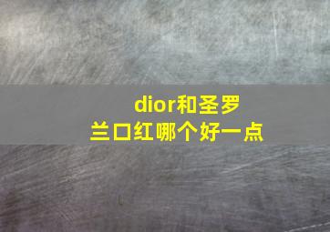 dior和圣罗兰口红哪个好一点