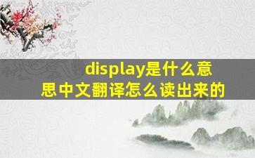 display是什么意思中文翻译怎么读出来的