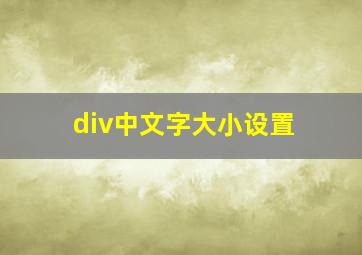 div中文字大小设置