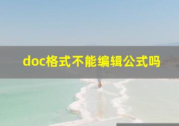 doc格式不能编辑公式吗