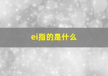 ei指的是什么