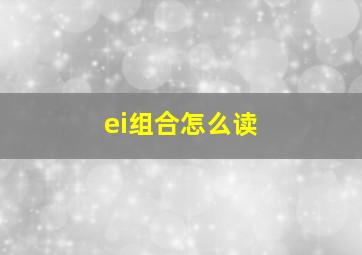 ei组合怎么读