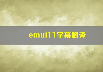 emui11字幕翻译