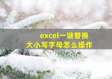 excel一键替换大小写字母怎么操作