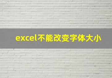 excel不能改变字体大小