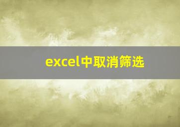 excel中取消筛选